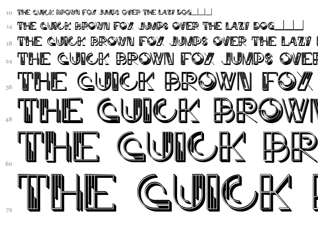 JMH Linart II Caps font waterfall